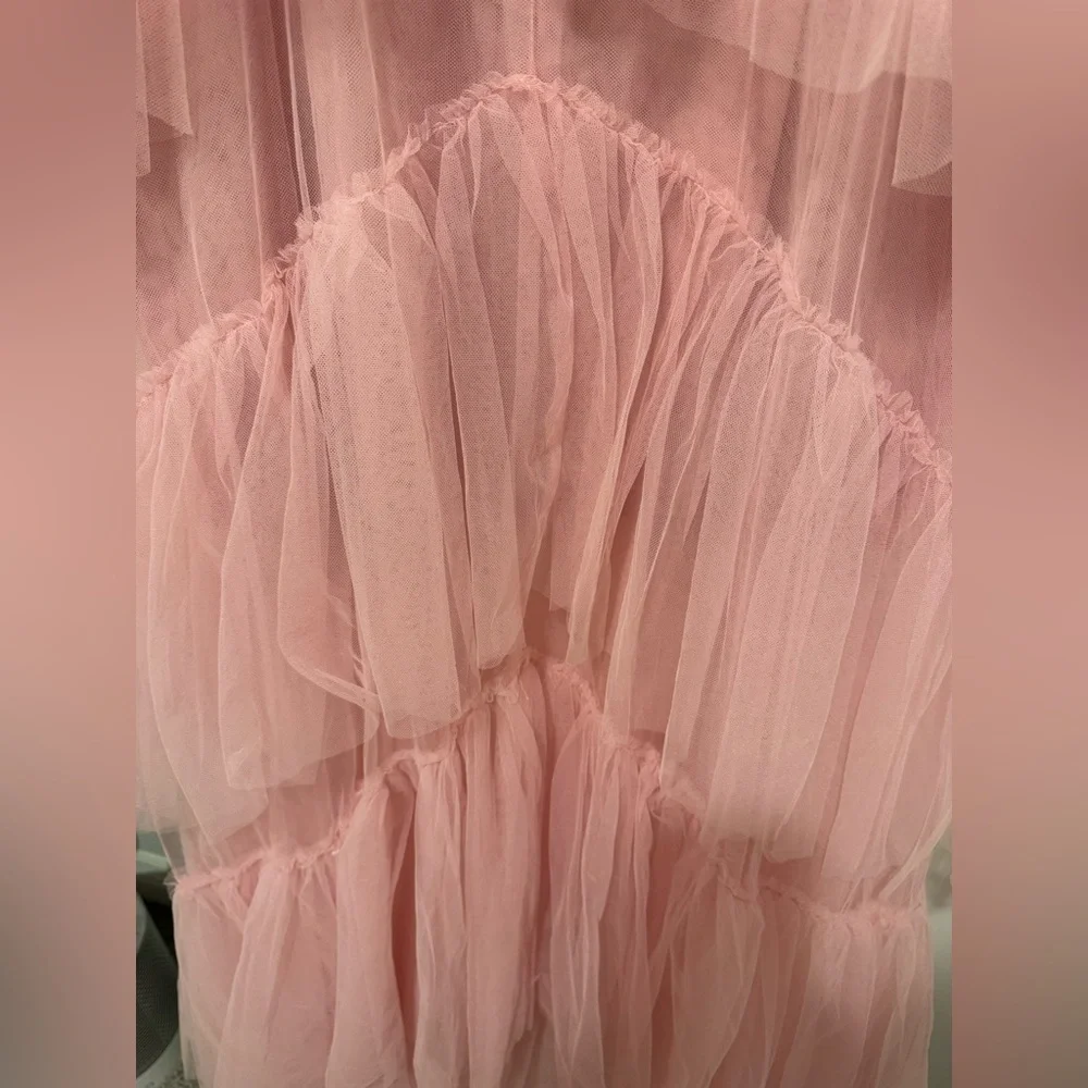 BCBGMAXAZRIA Corset Tulle Gown in Pink Tint - Picture 9 of 11